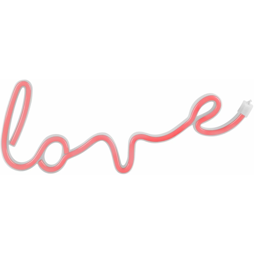 LED Neonska zidna dekoracija LOVE LED/3W/3xAA USB crveno