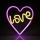 LED Neonska zidna dekoracija LOVE LED/3W/3xAA USB roze