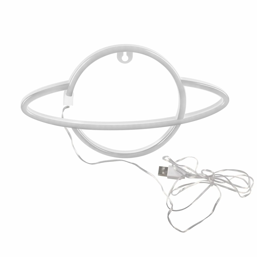 LED Neonska zidna dekoracija PLANET LED/3W/3xAA USB plava/žuta