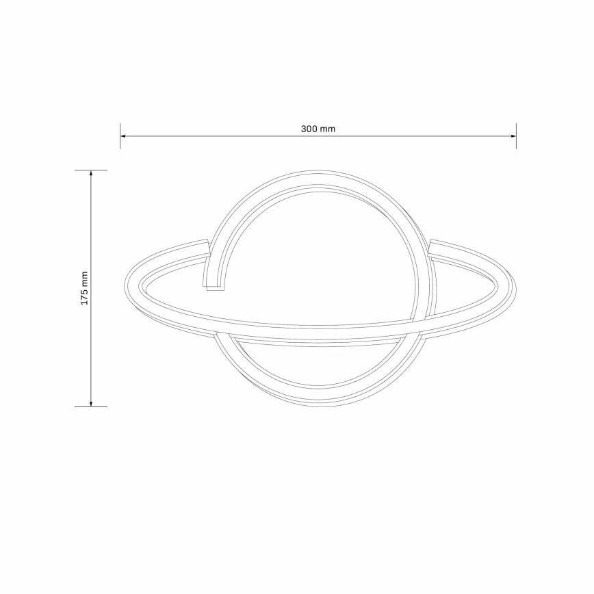 LED Neonska zidna dekoracija PLANET LED/3W/3xAA USB plava/žuta