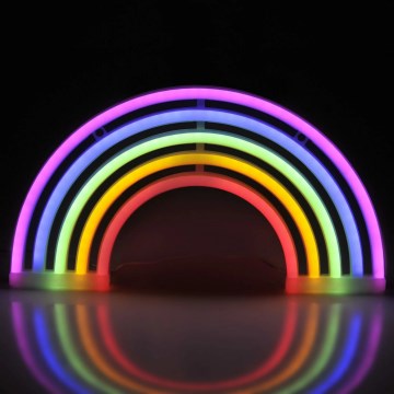 LED Neonska zidna dekoracija RAINBOW LED/3W/3xAA USB šareni