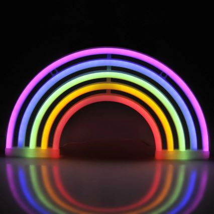 LED Neonska zidna dekoracija RAINBOW LED/3W/3xAA USB šareni