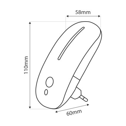 LED Noćno svetlo sa senzorom LED/1W/230V bela