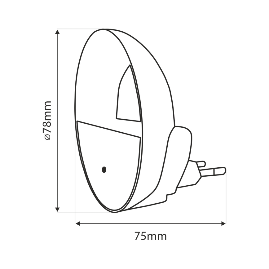 LED Noćno svetlo sa senzorom za dan/noć LED/0,5W/230V bela