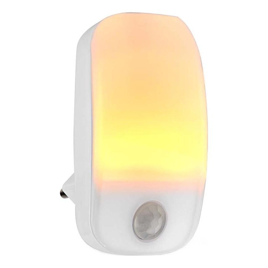 LED Orijentacijska lampa sa senzorom pokreta i sumraka za utičnicu LED/0,55W/230V bela