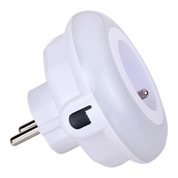 LED orijentaciono svetlo sa senzorom sumraka i utičnicom LED/0,6W/230V