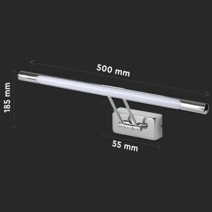 LED Osvetljenje ogledala LED/9W/230V 3000K 50cm sjajni krom