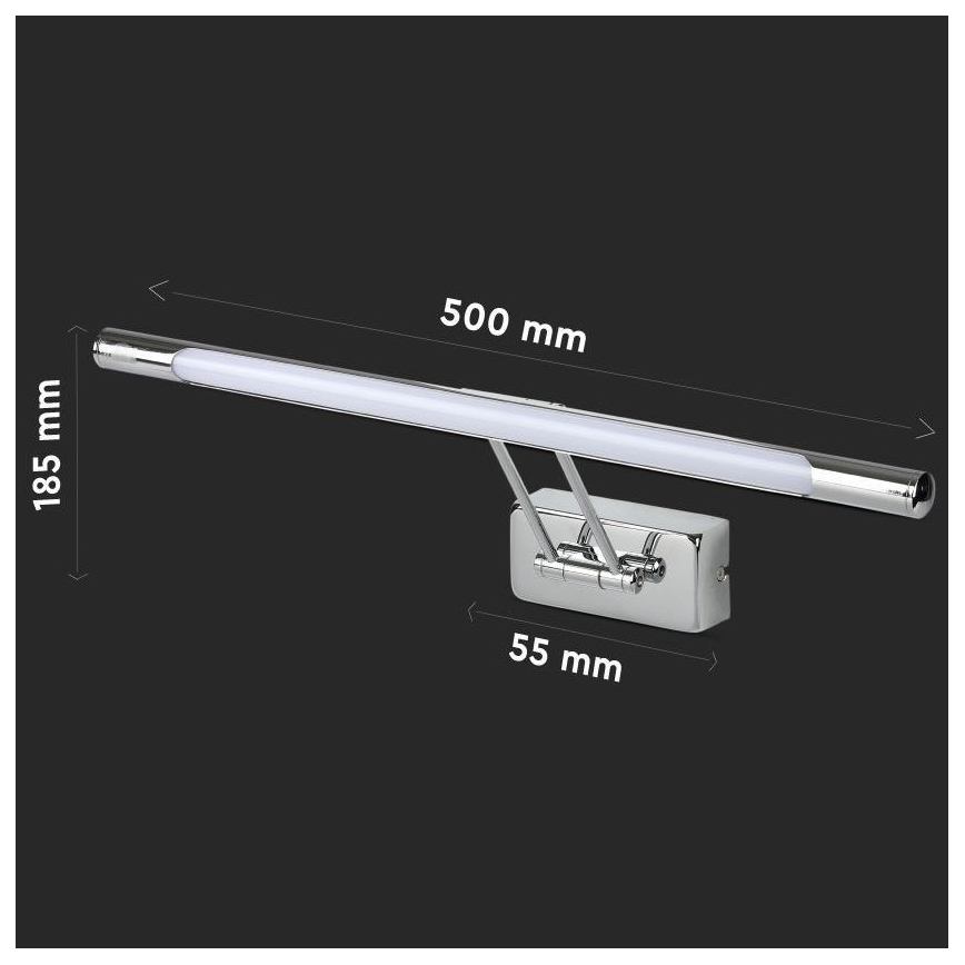 LED Osvetljenje ogledala LED/9W/230V 3000K 50cm sjajni krom