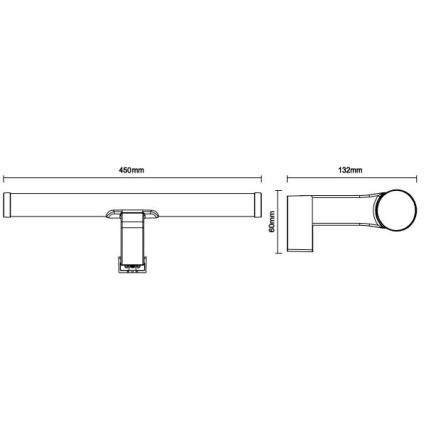 LED osvetljenje za kupatilsko ogledalo LED/10W/230V 45 cm IP44 sjajni hrom