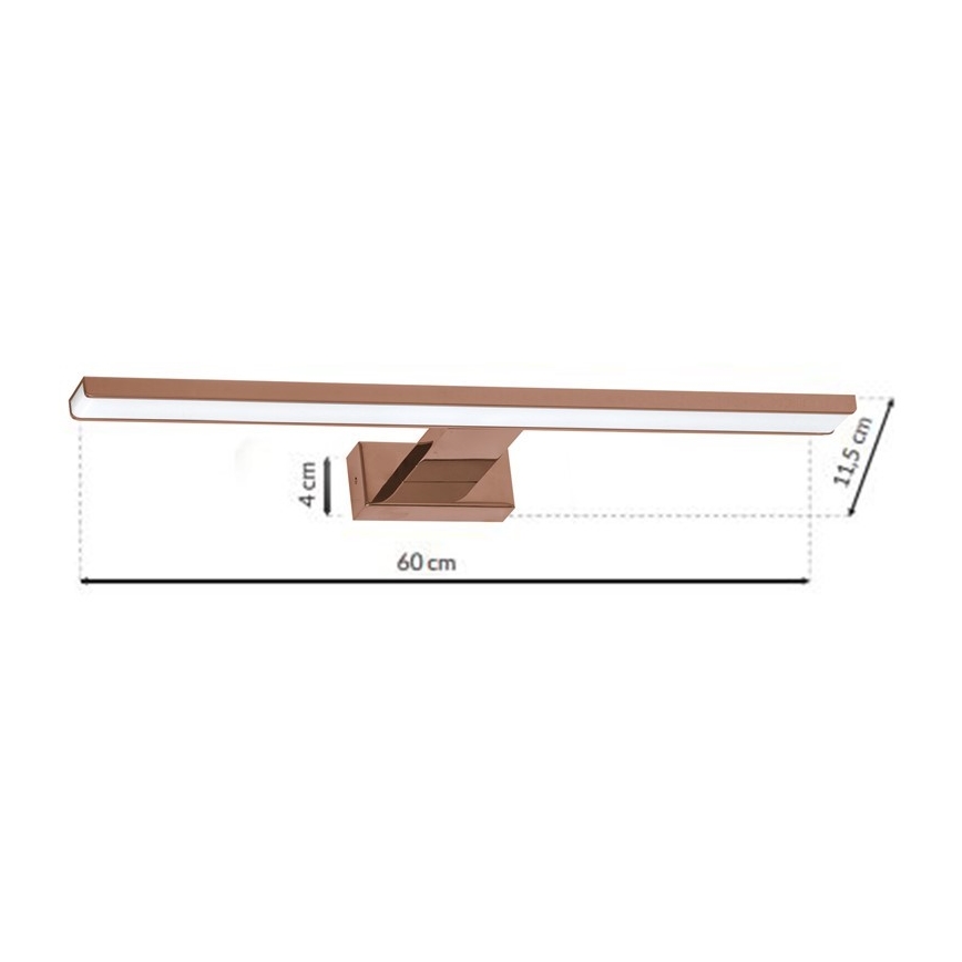 LED osvetljenje za kupatilsko ogledalo SHINE LED/13,8W/230V 60 cm IP44 roze zlato