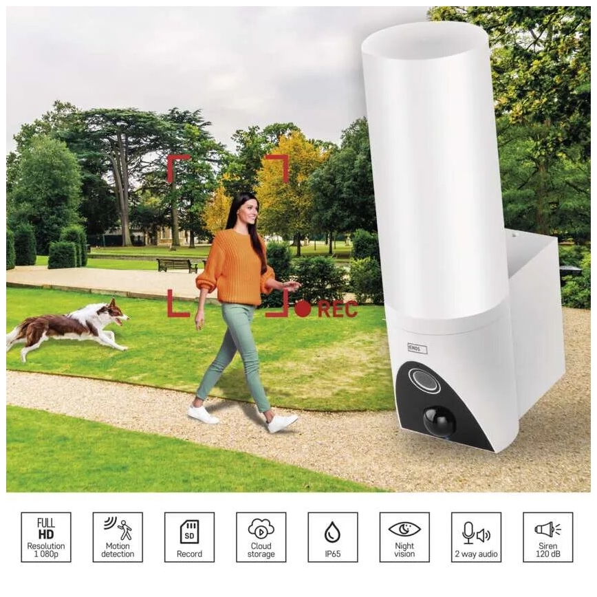 LED Pametna spoljašnja kamera sa svetlom GoSmart LED/12W/230V IP65 Wi-Fi Tuya bela