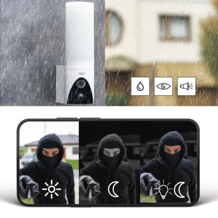 LED Pametna spoljašnja kamera sa svetlom GoSmart LED/12W/230V IP65 Wi-Fi Tuya bela