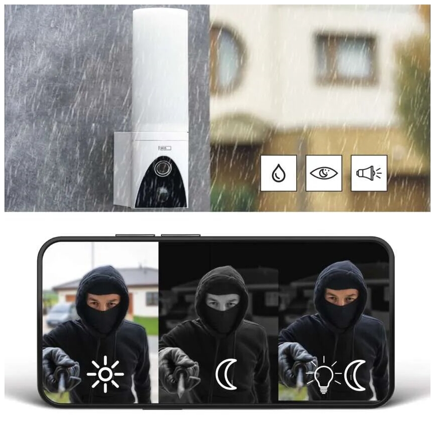 LED Pametna spoljašnja kamera sa svetlom GoSmart LED/12W/230V IP65 Wi-Fi Tuya bela