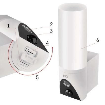 LED Pametna spoljašnja kamera sa svetlom GoSmart LED/12W/230V IP65 Wi-Fi Tuya bela