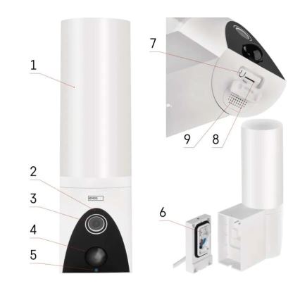 LED Pametna spoljašnja kamera sa svetlom GoSmart LED/12W/230V IP65 Wi-Fi Tuya bela