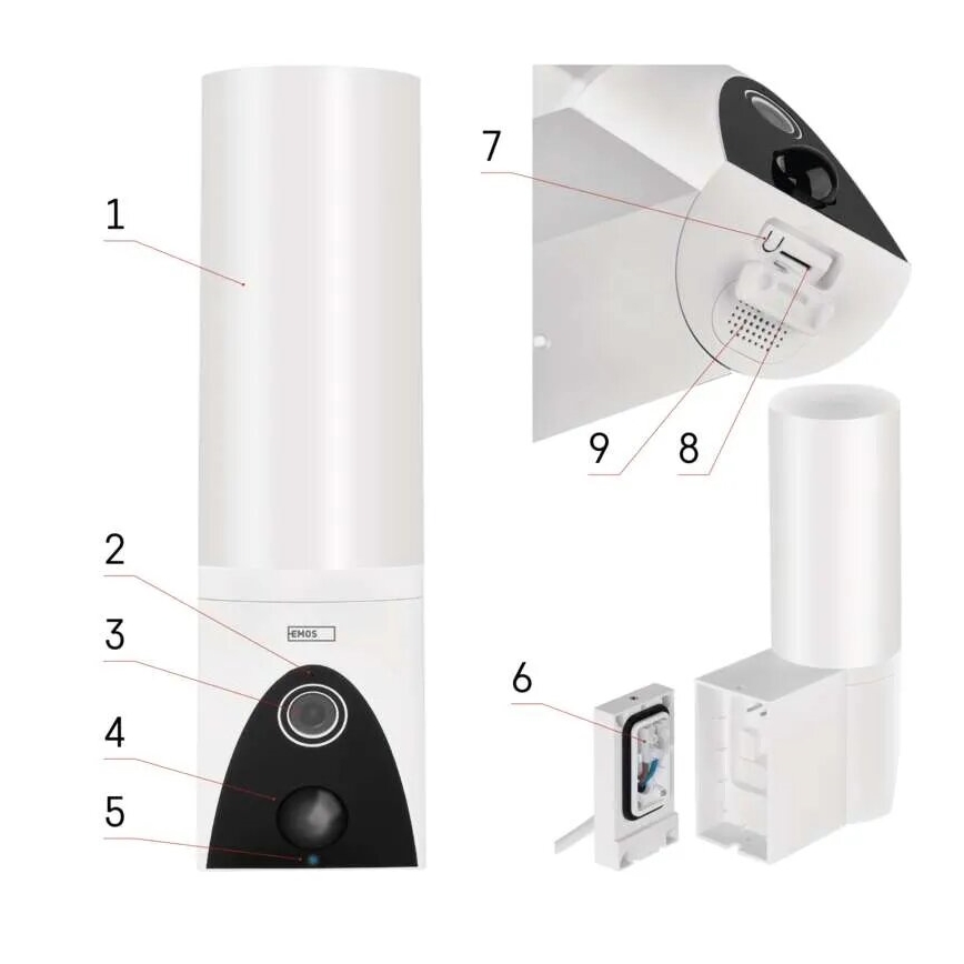 LED Pametna spoljašnja kamera sa svetlom GoSmart LED/12W/230V IP65 Wi-Fi Tuya bela