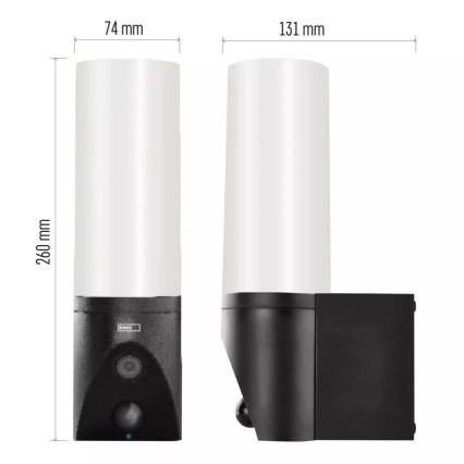 LED Pametna spoljašnja kamera sa svetlom GoSmart LED/12W/230V 3200K IP65 Wi-Fi Tuya crno