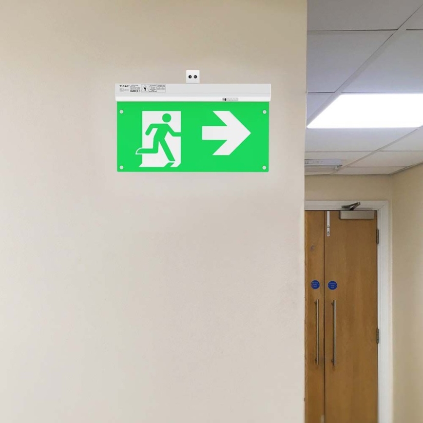 LED Panik lampa EMERGENCY EXIT LED/2,5W/230V 4u1 6000K