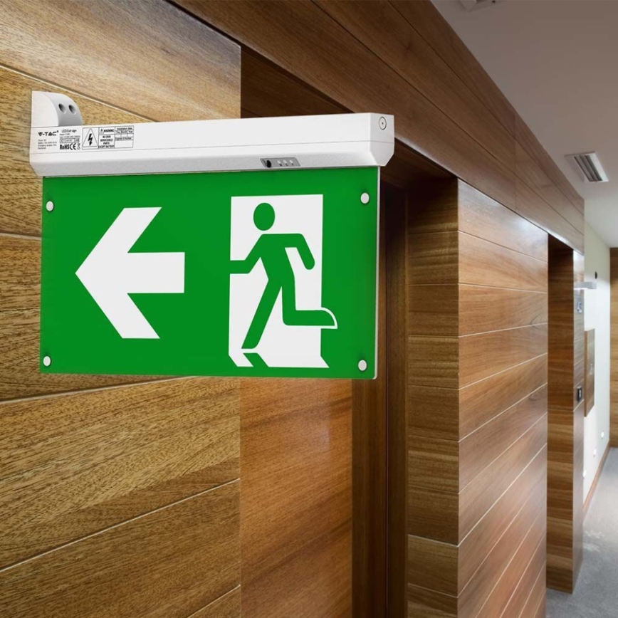 LED Panik lampa EMERGENCY EXIT LED/2,5W/230V 4u1 6000K