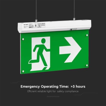 LED Panik lampa EMERGENCY EXIT LED/2,5W/230V 4u1 6000K