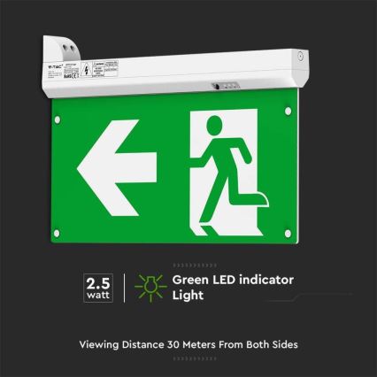 LED Panik lampa EMERGENCY EXIT LED/2,5W/230V 4u1 6000K