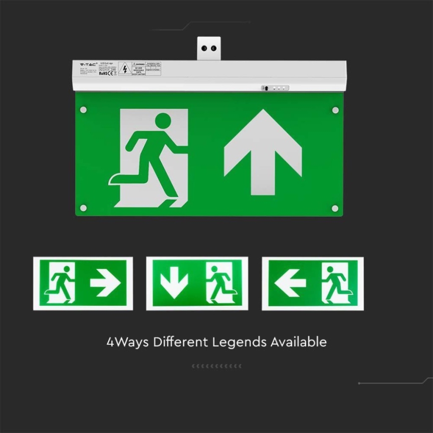 LED Panik lampa EMERGENCY EXIT LED/2,5W/230V 4u1 6000K