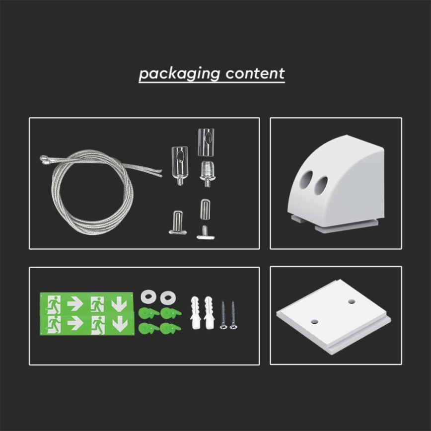 LED Panik lampa EMERGENCY EXIT LED/2,5W/230V 4u1 6000K