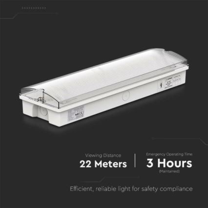 LED Panik lampa EMERGENCY EXIT LED/3W/230V 6400K IP65