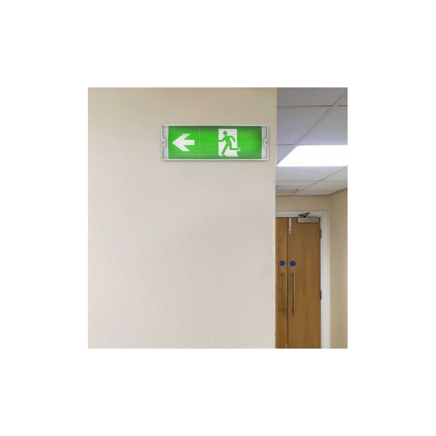 LED Panik lampa sa redovnim testom funkcionalnosti EMERGENCY EXIT LED/3W/230V 6400K IP65