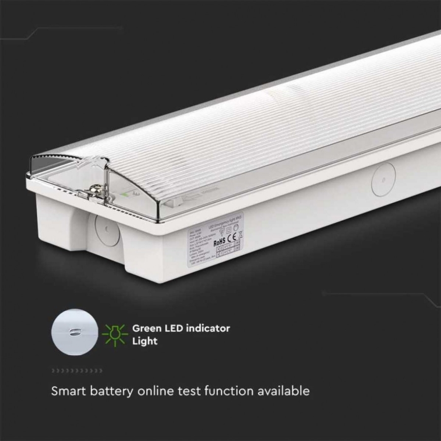 LED Panik lampa sa redovnim testom funkcionalnosti EMERGENCY EXIT LED/3W/230V 6400K IP65