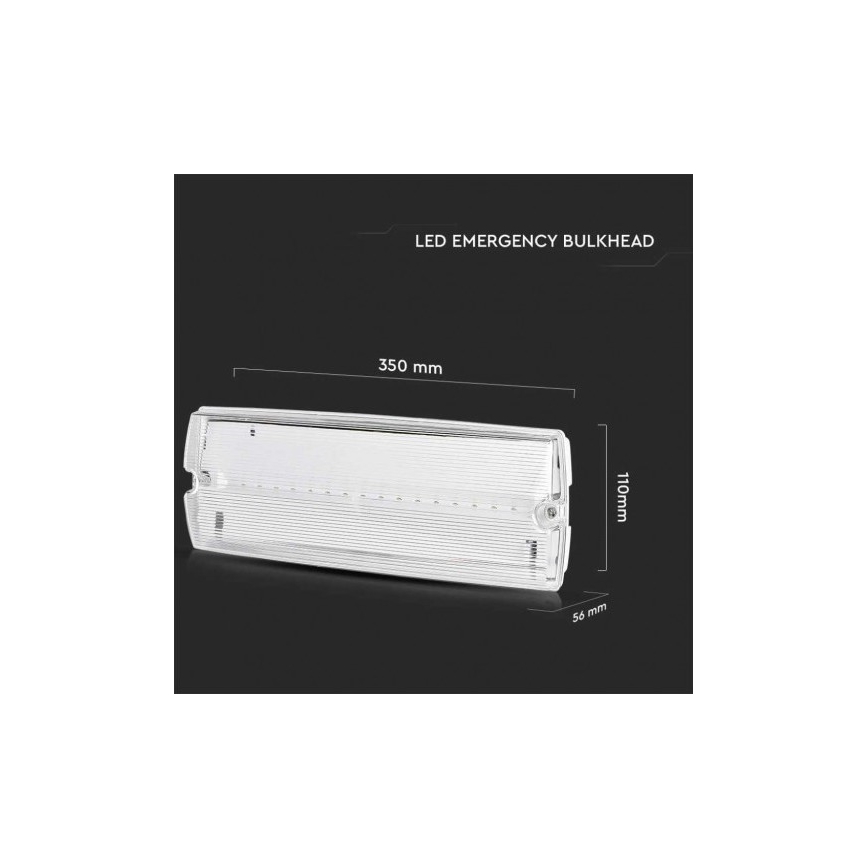 LED Panik lampa sa redovnim testom funkcionalnosti EMERGENCY EXIT LED/3W/230V 6400K IP65