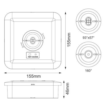 LED Panik lampa LED/2W/230V 6000K IP65 3200 mAh