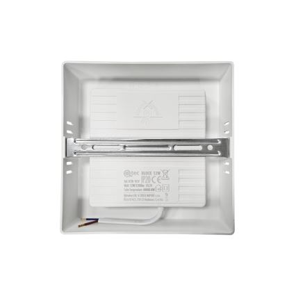 LED Plafonjera BLOCK LED/12W/230V 4000K 16,7x16,7 cm bela