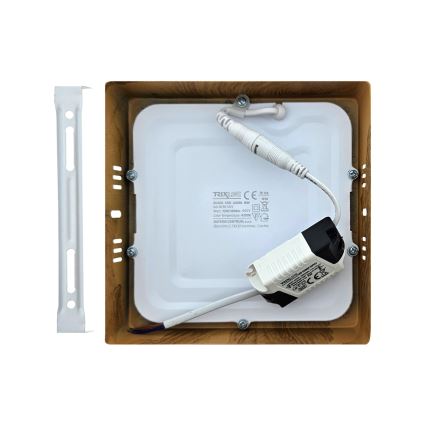 LED Plafonjera BLOCK LED/12W/230V 4200K 16,3x16,3 cm braon