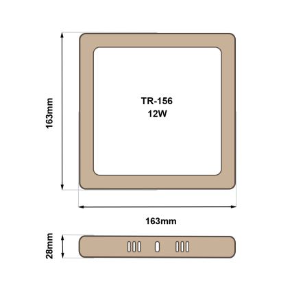 LED Plafonjera BLOCK LED/12W/230V 4200K 16,3x16,3 cm braon