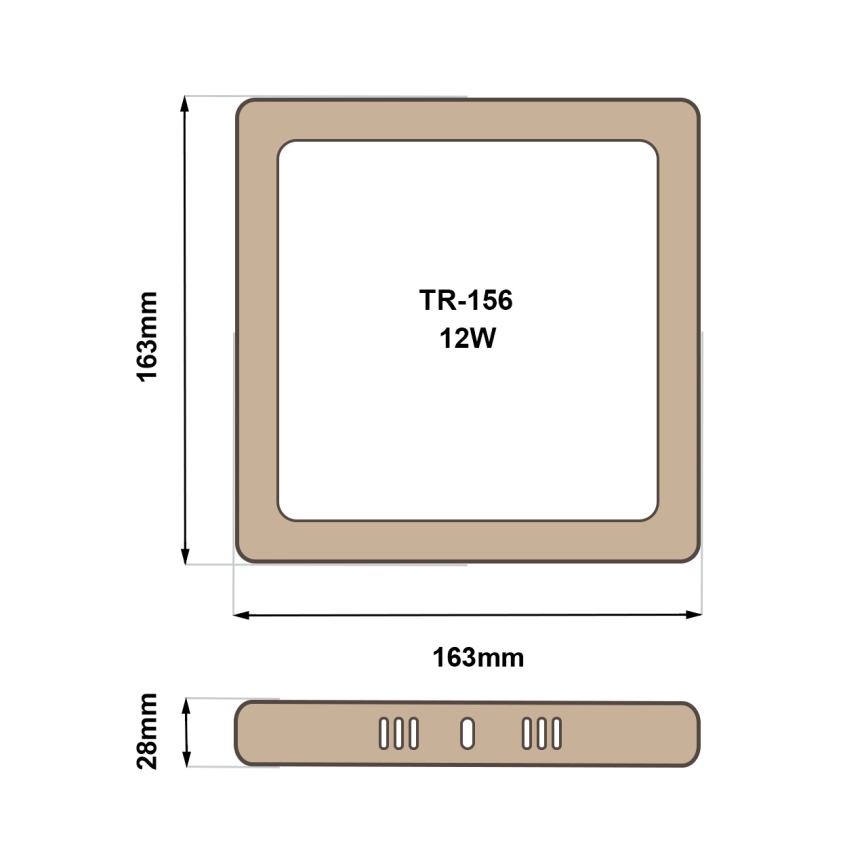 LED Plafonjera BLOCK LED/12W/230V 4200K 16,3x16,3 cm braon