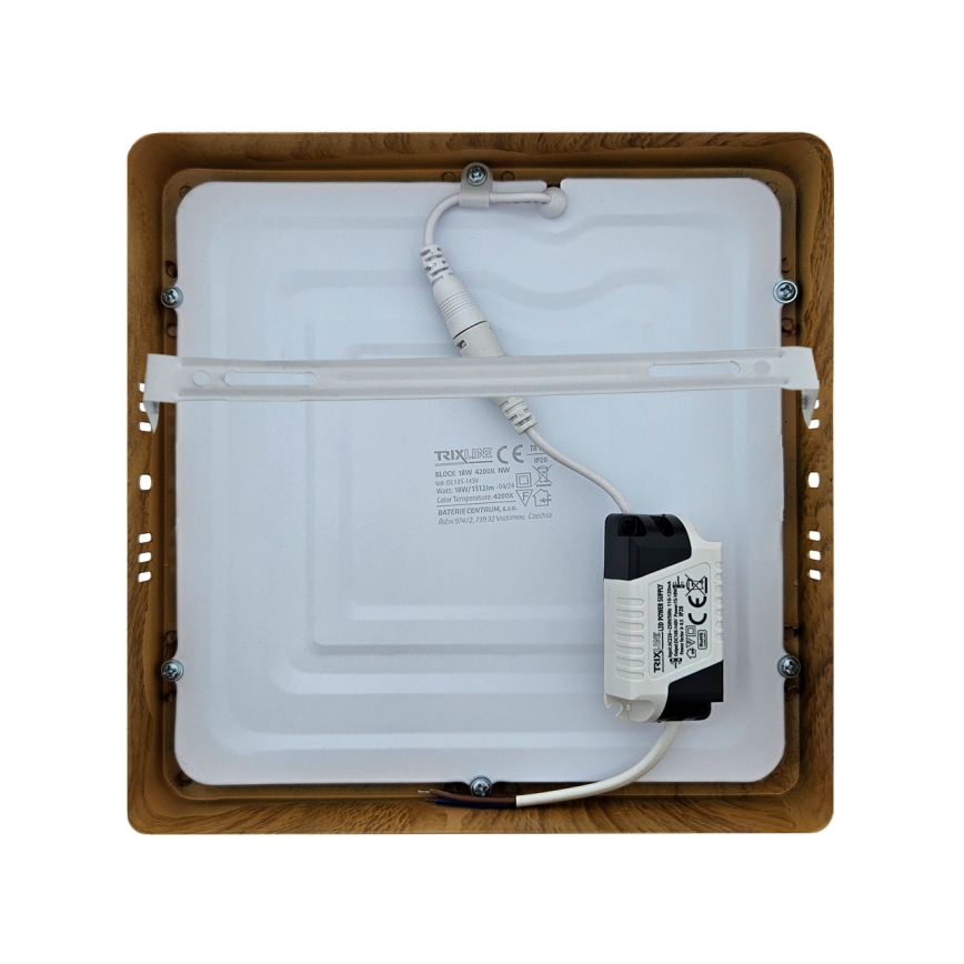 LED Plafonjera BLOCK LED/18W/230V 4200K 22x22 cm braon
