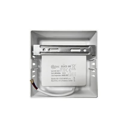 LED Plafonjera BLOCK LED/6W/230V 4000K 12x12 cm bela