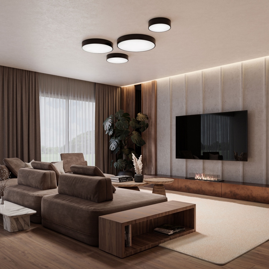 LED Plafonjera CLEO LED/24W/230V 4000K pr. 30 cm crno