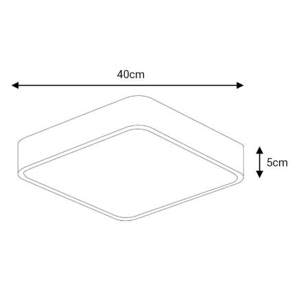 LED Plafonjera FELIZ LED/40W/230V 4000K 40x40 cm crno