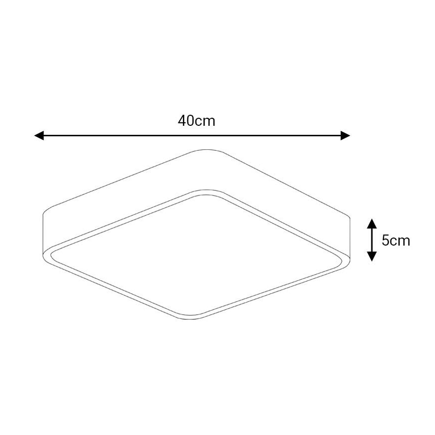 LED Plafonjera FELIZ LED/40W/230V 4000K 40x40 cm crno