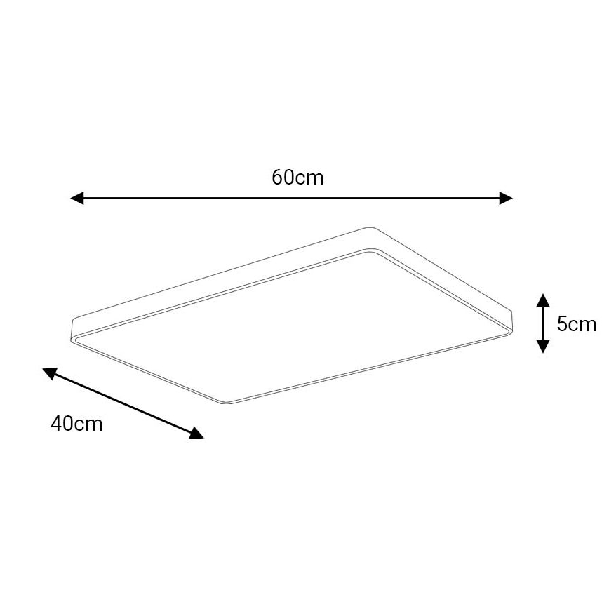 LED Plafonjera FELIZ LED/50W/230V 4000K 40x60 cm crno