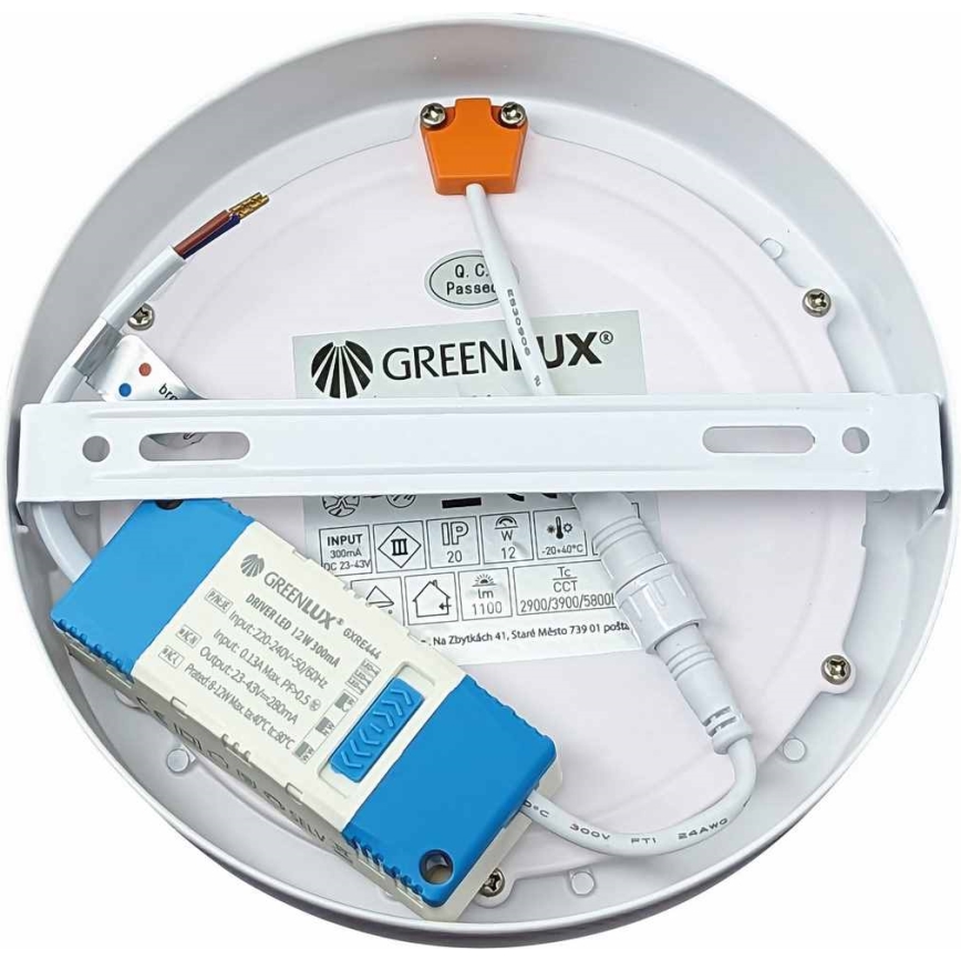 LED Plafonjera FENIX LED/12W/230V 2900/3900/5800K pr. 16,8 cm bela