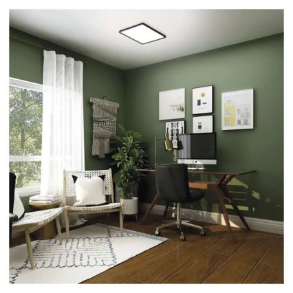 LED Plafonjera FLORI LED/18W/230V 4000K crno 29x29 cm