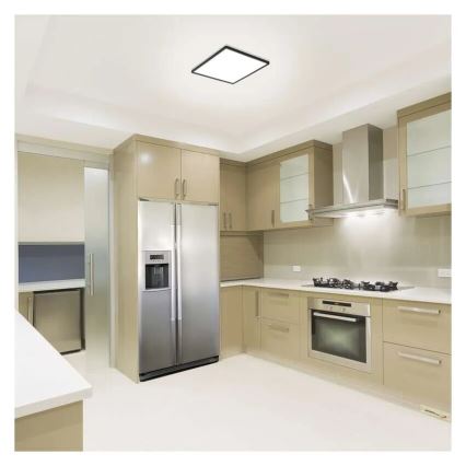 LED Plafonjera FLORI LED/18W/230V 4000K crno 29x29 cm