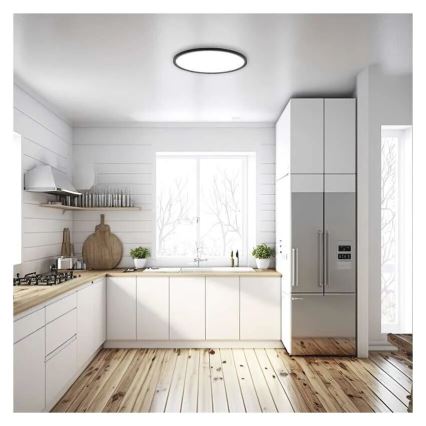 LED Plafonjera FLORI LED/18W/230V 4000K crno pr. 29 cm