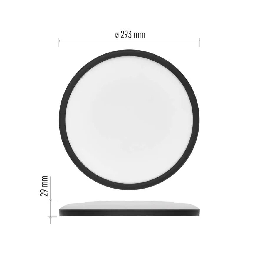 LED Plafonjera FLORI LED/18W/230V 4000K crno pr. 29 cm