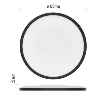 LED Plafonjera FLORI LED/22W/230V 4000K crno pr. 42 cm