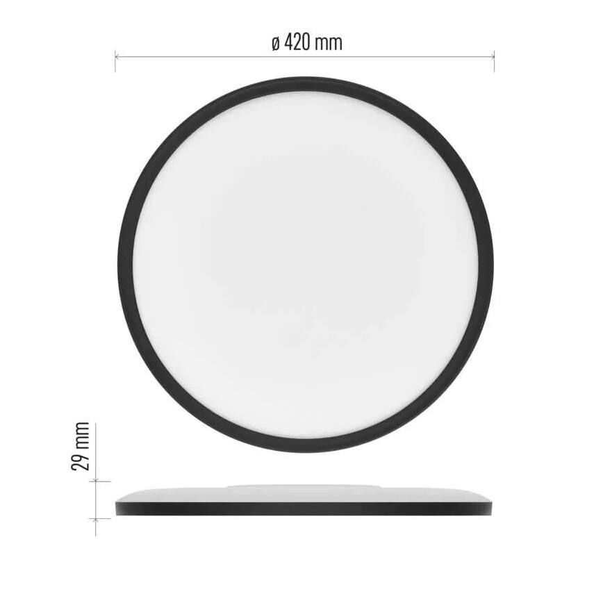 LED Plafonjera FLORI LED/22W/230V 4000K crno pr. 42 cm