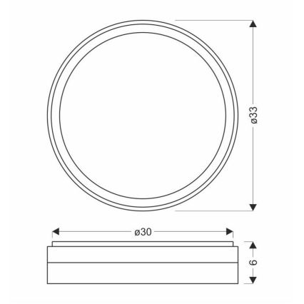 LED Plafonjera FLORIDA LED/18W/230V crno